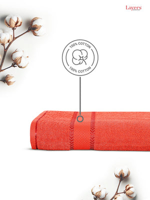 100% Cotton 380 GSM Bath Towel - Pack of 1 (Red), Everfresh Collection