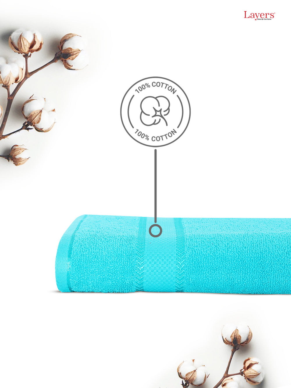 100% Cotton 380 GSM Bath Towel - Pack of 1 (Blue), Everfresh Collection