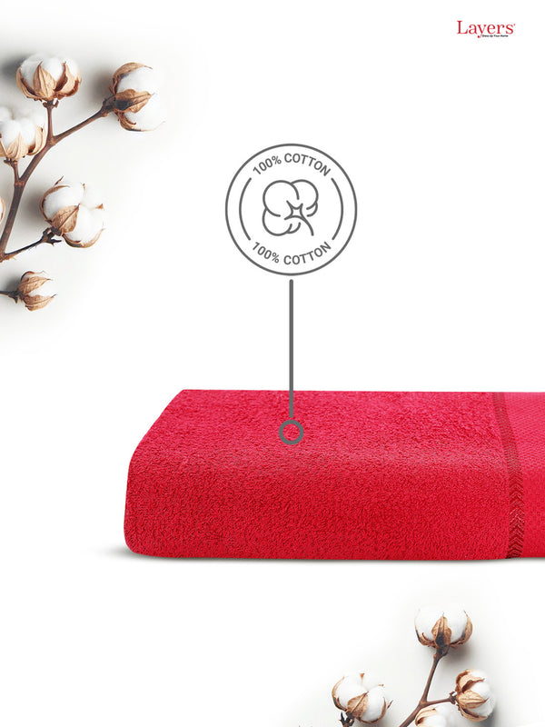 100% Cotton 380 GSM Bath Towel - Pack of 1 (Maroon), Everfresh Collection