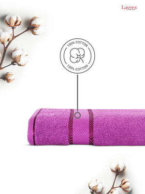 100% Cotton 380 GSM Bath Towel - Pack of 1 (Purple), Everfresh Collection