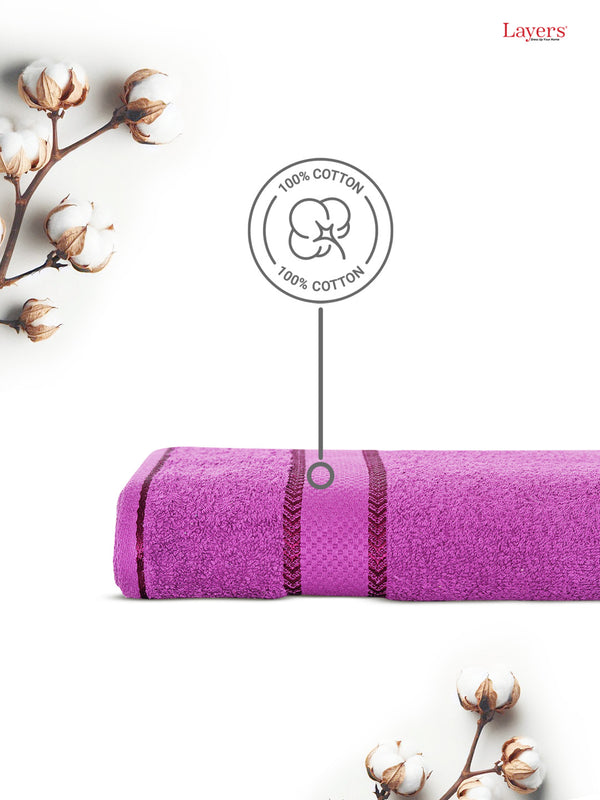 100% Cotton 380 GSM Bath Towel - Pack of 1 (Purple), Everfresh Collection