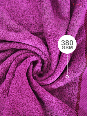 100% Cotton 380 GSM Bath Towel - Pack of 1 (Purple), Everfresh Collection