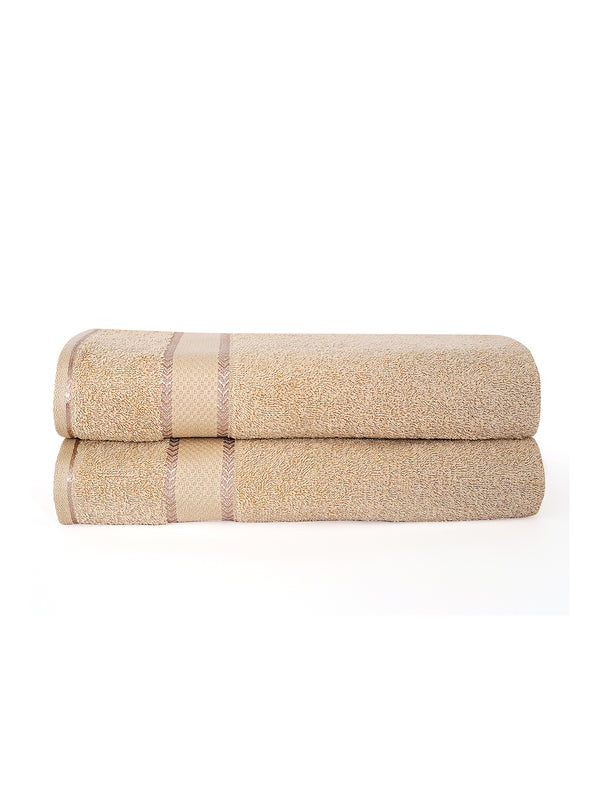 100% Cotton 380 GSM Bath Towel - Pack of 2 (Cream), Everfresh Collection