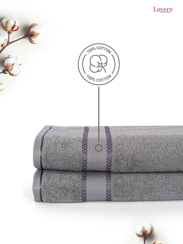 100% Cotton Bath Towel, 380 GSM, Pack of 2, Everfresh Collection