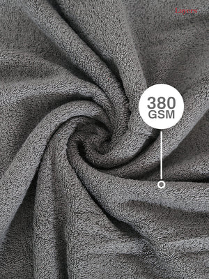 100% Cotton 380 GSM Bath Towel - Pack of 2 (Grey), Everfresh Collection