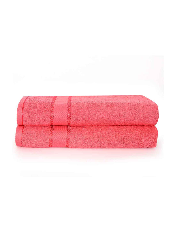 100% Cotton Bath Towel, 380 GSM, Pack of 2, Everfresh Collection