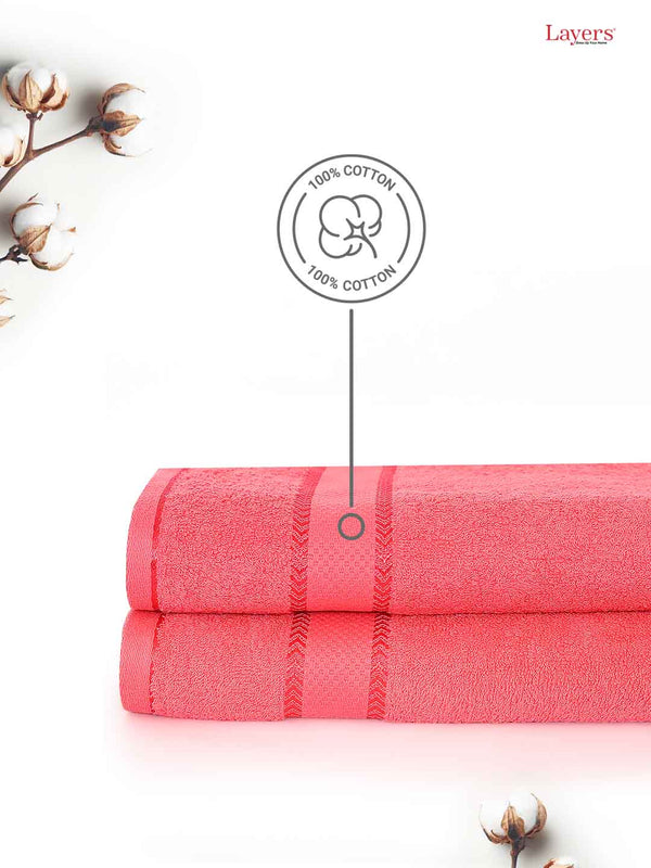 100% Cotton Bath Towel, 380 GSM, Pack of 2, Everfresh Collection