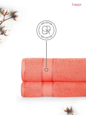 100% Cotton Bath Towel, 380 GSM, Pack of 2, Everfresh Collection