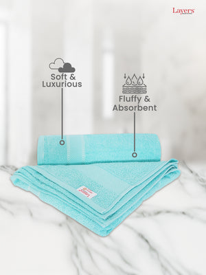 100% Cotton 380 GSM Bath Towel - Pack of 2 (Aqua Blue), Everfresh Collection