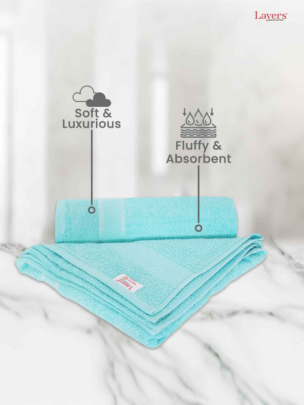 100% Cotton Bath Towel, 380 GSM, Pack of 2, Everfresh Collection