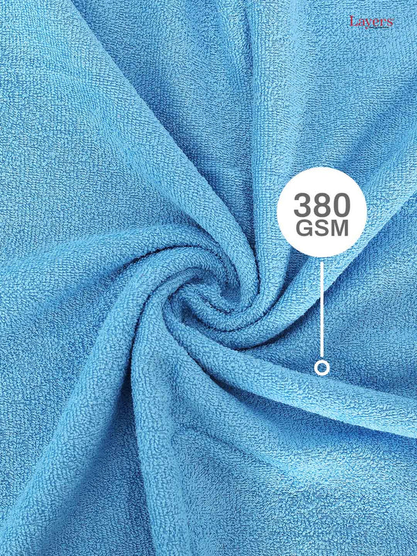 100% Cotton Bath Towel, 380 GSM, Pack of 2, Everfresh Collection