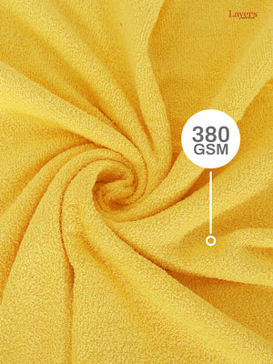 100% Cotton 380 GSM Bath Towel - Pack of 2 (Yellow), Everfresh Collection