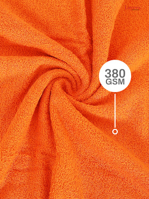 100% Cotton 380 GSM Bath Towel - Pack of 2 (Orange), Everfresh Collection