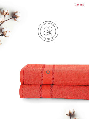 100% Cotton Bath Towel, 380 GSM, Pack of 2, Everfresh Collection