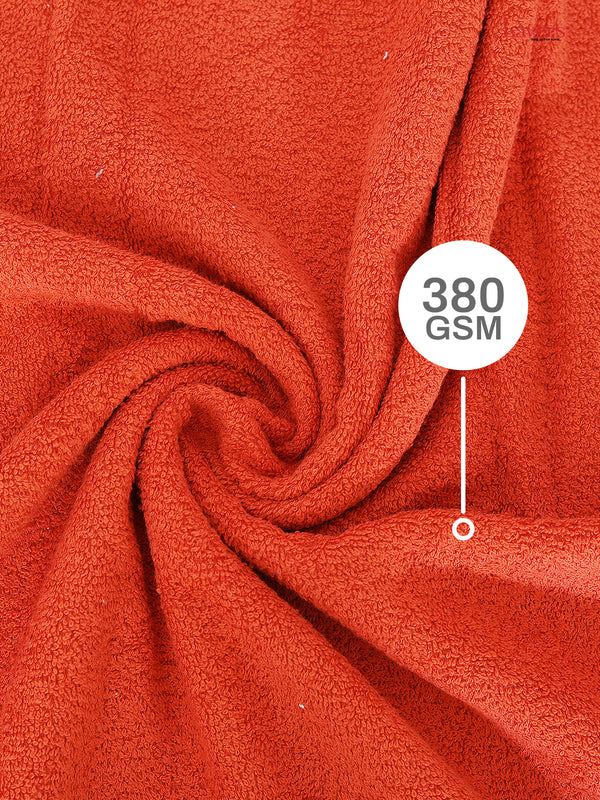 100% Cotton 380 GSM Bath Towel - Pack of 2 (Red), Everfresh Collection