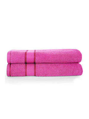 100% Cotton 380 GSM Bath Towel - Pack of 2 (Pink), Everfresh Collection