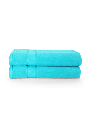 100% Cotton 380 GSM Bath Towel - Pack of 2 (Light Blue), Everfresh Collection