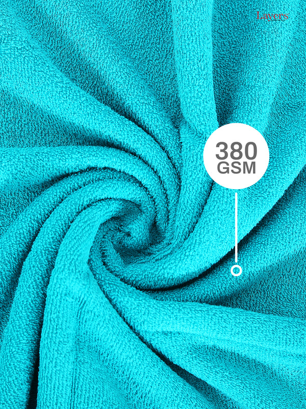 100% Cotton 380 GSM Bath Towel - Pack of 2 (Light Blue), Everfresh Collection