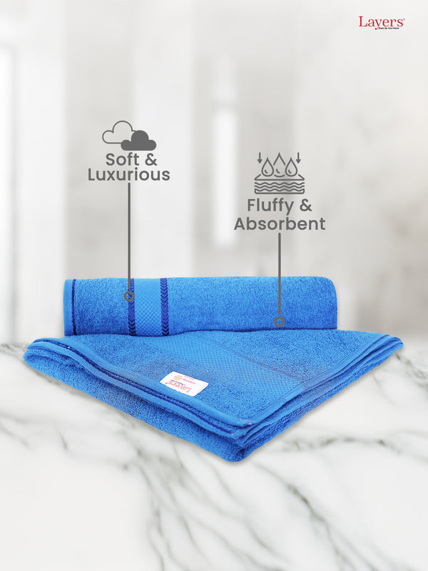 100% Cotton 380 GSM Bath Towel - Pack of 2 (Dark Blue), Everfresh Collection