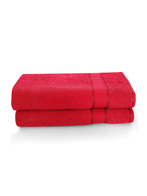 100% Cotton 380 GSM Bath Towel - Pack of 2 (Maroon), Everfresh Collection
