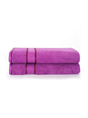 100% Cotton 380 GSM Bath Towel - Pack of 2 (Purple), Everfresh Collection