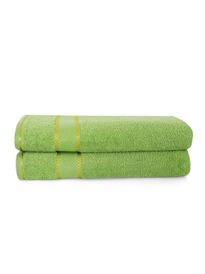 100% Cotton 380 GSM Bath Towel - Pack of 2 (Green), Everfresh Collection