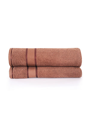 100% Cotton 380 GSM Bath Towel - Pack of 2 (Brown), Everfresh Collection