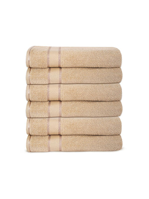 100% Cotton Hand Towels, 380 GSM, Pack of 6, Everfresh Collection