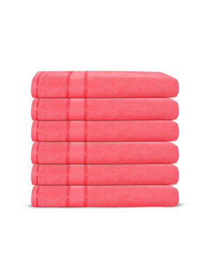 100% Cotton Hand Towels, 380 GSM, Pack of 6, Everfresh Collection