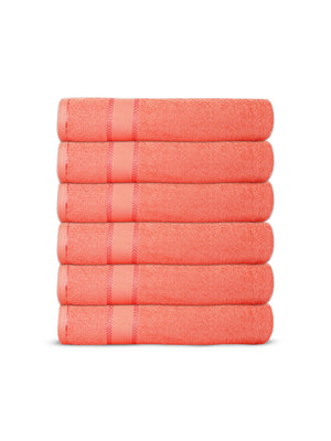 100% Cotton Hand Towels, 380 GSM, Pack of 6, Everfresh Collection