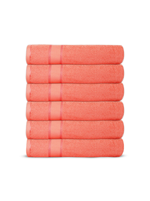100% Cotton Hand Towels, 380 GSM, Pack of 6, Everfresh Collection