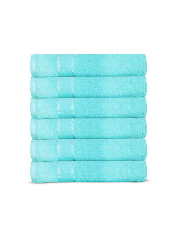 100% Cotton Hand Towels, 380 GSM, Pack of 6, Everfresh Collection