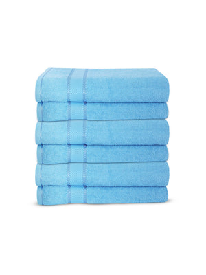 100% Cotton Hand Towels, 380 GSM, Pack of 6, Everfresh Collection