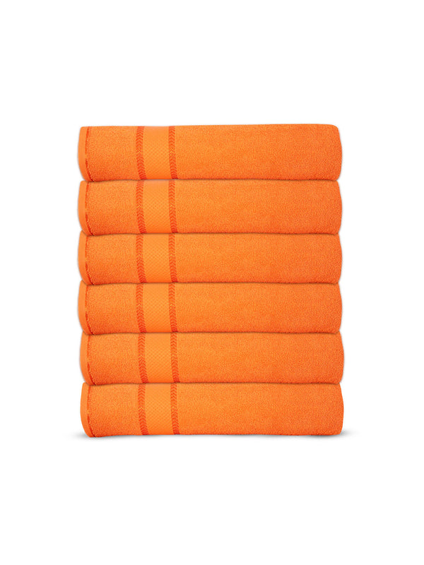 100% Cotton Hand Towels, 380 GSM, Pack of 6, Everfresh Collection