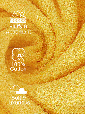 100% Cotton Face Towels, 380 GSM, Pack of 12, Everfresh Collection