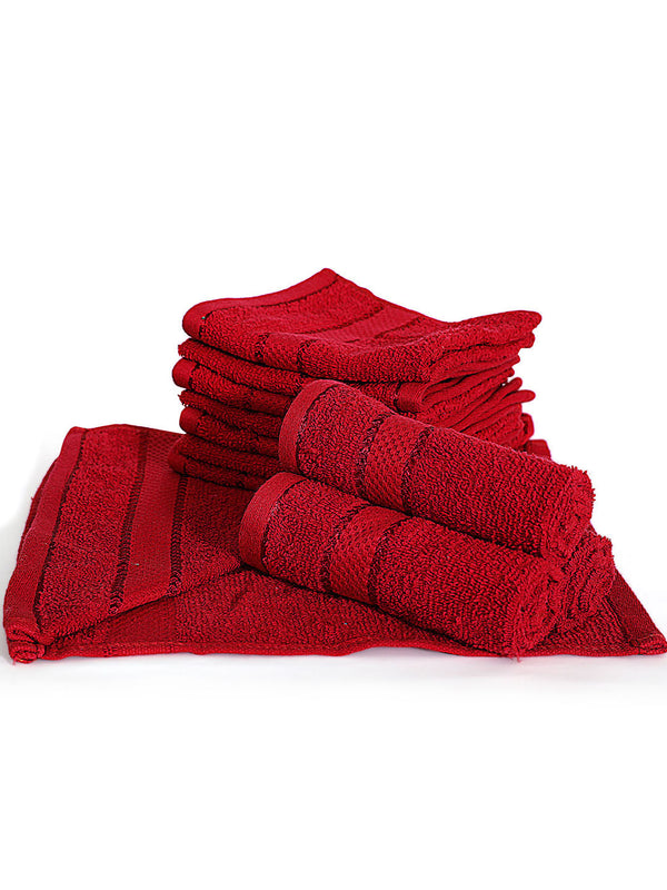 100% Cotton Face Towels, 380 GSM, Pack of 12, Everfresh Collection