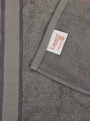 100% Cotton Towel Combo, 380 GSM Grey, Everfresh (1 Bath Towel, 1 Hand Towel & 1 Face Towel)
