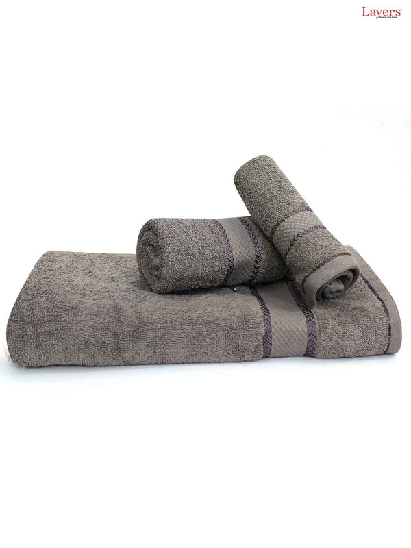 100% Cotton Towel Combo, 380 GSM, Everfresh Collection (1 Bath Towel, 1 Hand Towel, 1 Face Towel)