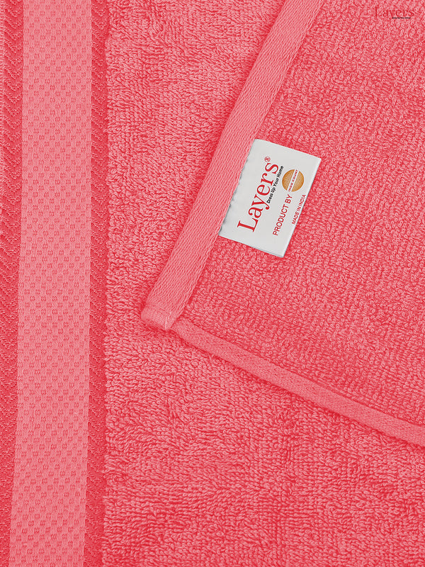 100% Cotton Towel Combo, 380 GSM Pink, Everfresh (1 Bath Towel, 1 Hand Towel & 1 Face Towel)