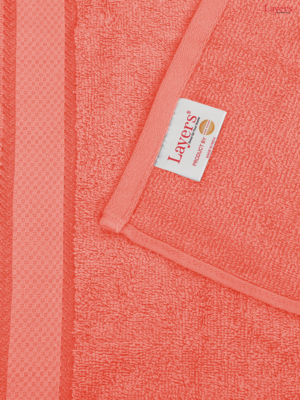 100% Cotton Towel Combo, 380 GSM Orange, Everfresh (1 Bath Towel, 1 Hand Towel & 1 Face Towel)