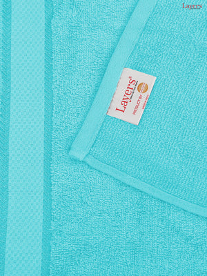100% Cotton Towel Combo, 380 GSM Blue, Everfresh (1 Bath Towel, 1 Hand Towel & 1 Face Towel)