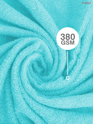 100% Cotton Towel Combo, 380 GSM Blue, Everfresh (1 Bath Towel, 1 Hand Towel & 1 Face Towel)