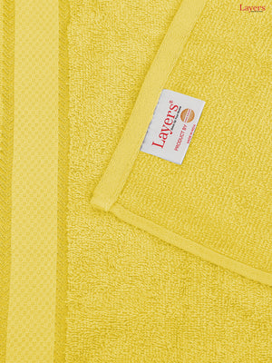 100% Cotton Towel Combo, 380 GSM Yellow, Everfresh (1 Bath Towel, 1 Hand Towel & 1 Face Towel)
