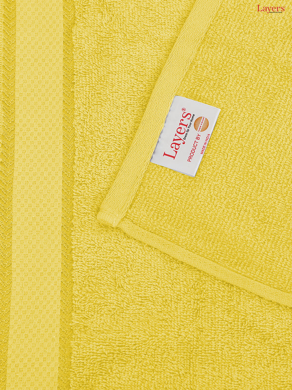 100% Cotton Towel Combo, 380 GSM Yellow, Everfresh (1 Bath Towel, 1 Hand Towel & 1 Face Towel)