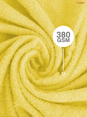 100% Cotton Towel Combo, 380 GSM Yellow, Everfresh (1 Bath Towel, 1 Hand Towel & 1 Face Towel)