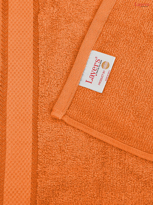 100% Cotton Towel Combo, 380 GSM Orange, Everfresh (1 Bath Towel, 1 Hand Towel & 1 Face Towel)