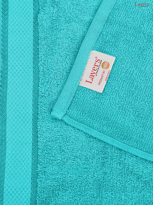 100% Cotton Towel Combo, 380 GSM Blue, Everfresh (1 Bath Towel, 1 Hand Towel & 1 Face Towel)
