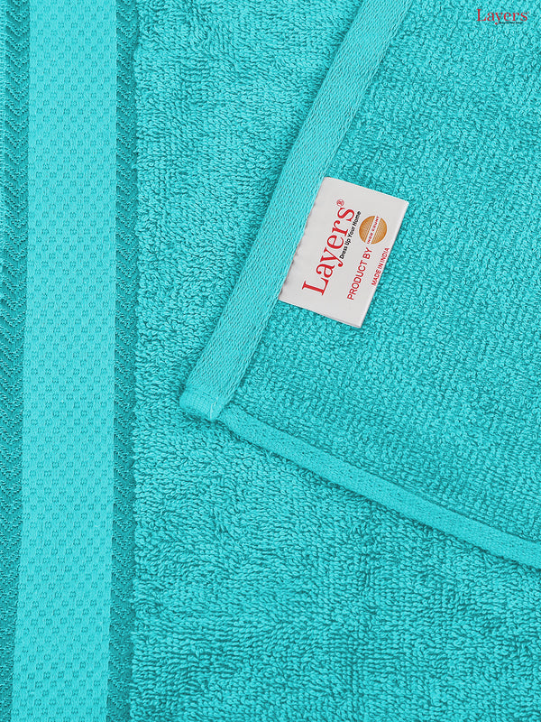100% Cotton Towel Combo, 380 GSM Blue, Everfresh (1 Bath Towel, 1 Hand Towel & 1 Face Towel)
