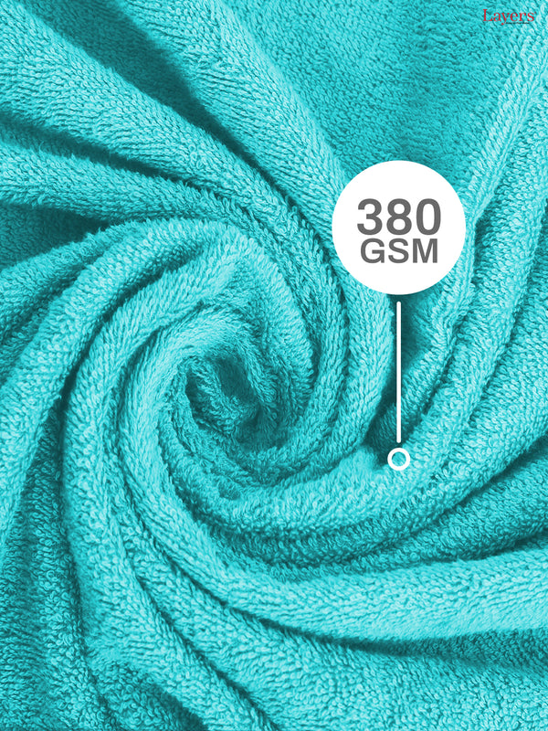 100% Cotton Towel Combo, 380 GSM Blue, Everfresh (1 Bath Towel, 1 Hand Towel & 1 Face Towel)