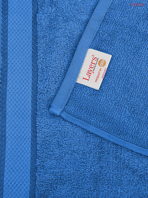 100% Cotton Towel Combo, 380 GSM Blue, Everfresh (1 Bath Towel, 1 Hand Towel & 1 Face Towel)